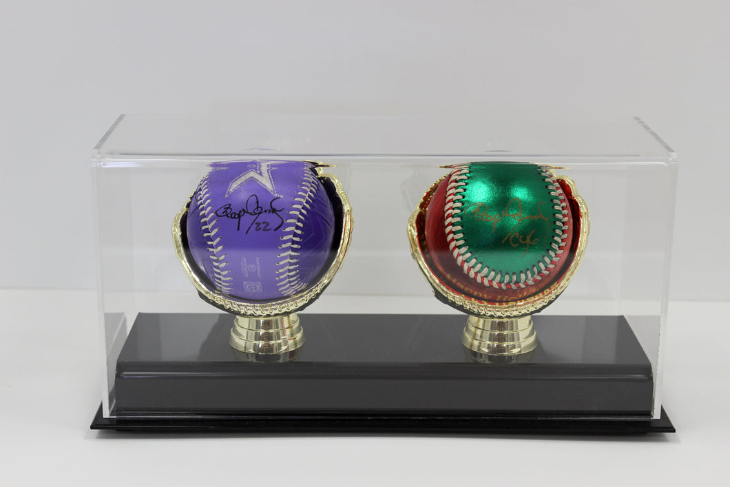 Display Case, Two Gold Glove Base Ball Holder