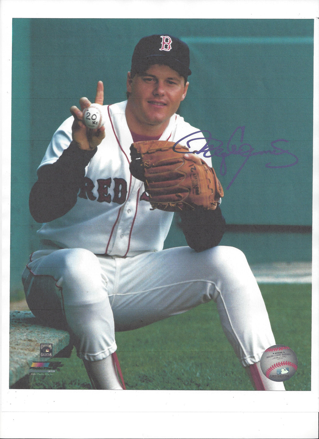 Boston Red Sox White Uniform, Sitting and Holding 20 K's Baseball – Roger  Clemens Foundation