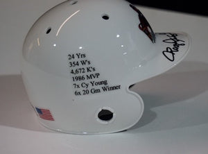 Rocketman White Mini Helmet with Stats