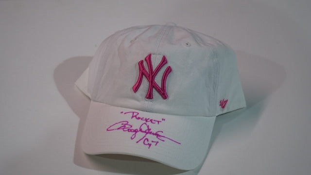 NY Yankees White Ladies Baseball Cap with Pink NY, CY7