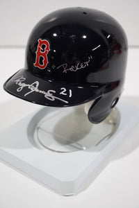 Boston Red Sox mini helmet with "Rocket" and 21